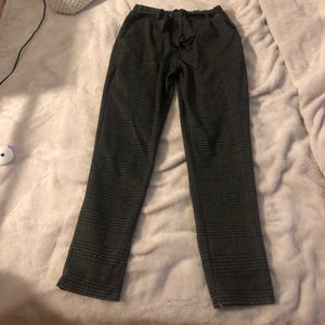 Plaid ankle pants relaxed fit
